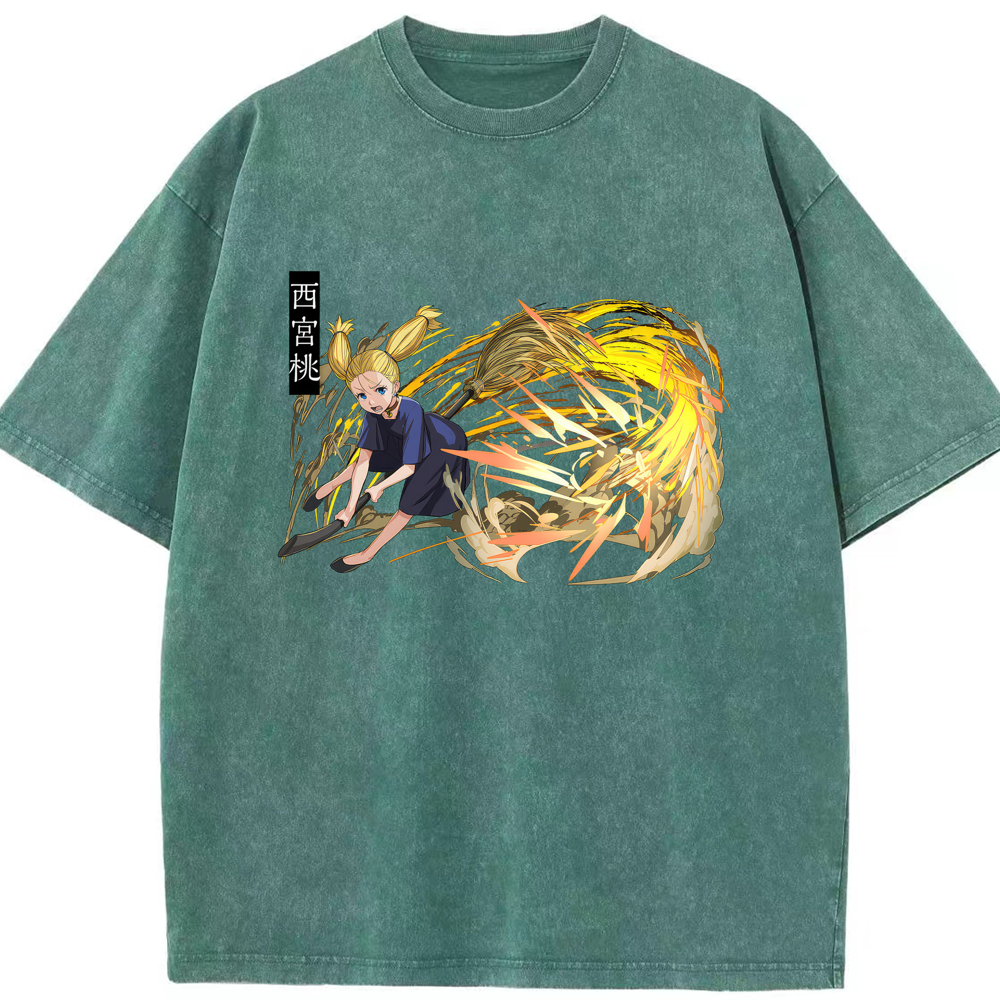 （画像用） 呪術廻戦 Jujutsu Kaisen 綿100% ヴィンテージ風 半袖Tシャツ（フロントプリント）